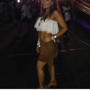 “Native” Suede Fringe skirt